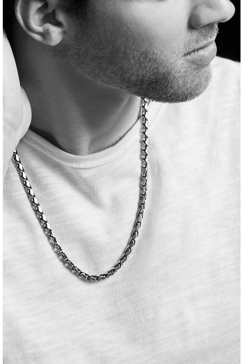 Fluted Chain Necklace, Alternate, color, SILVER