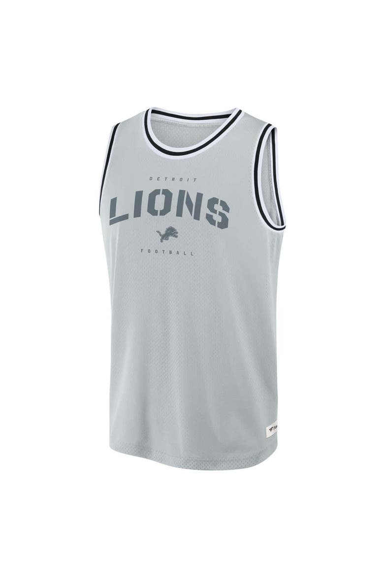 Men's Fanatics Silver Detroit Lions Elements Future Ground Jersey Tank Top, Alternate, color, Silver
