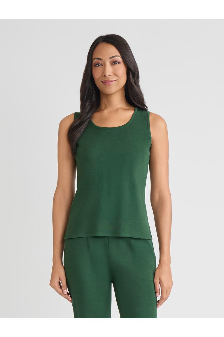 Double Scoop Neck Mylana Knit Tank, Main, color, Mystic Green