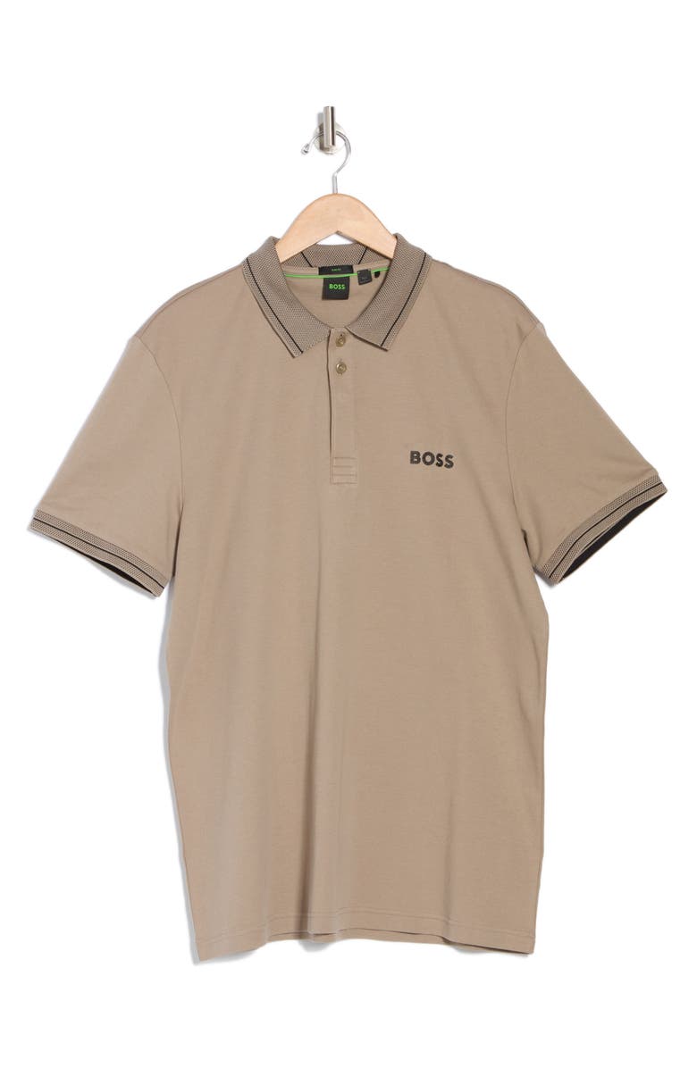 BOSS Paule Tipped Cotton Piqué Polo, Main, color,