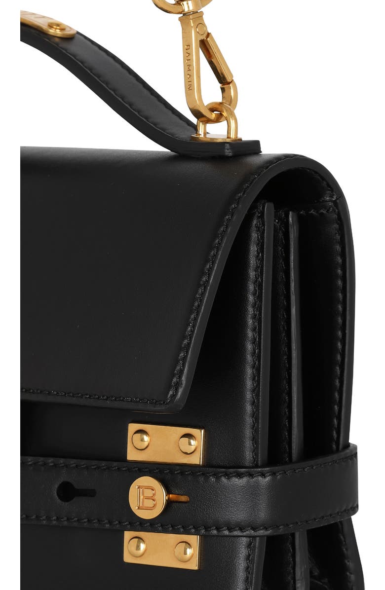 Balmain B-Buzz 24 Leather Top Handle Bag, Alternate, color,