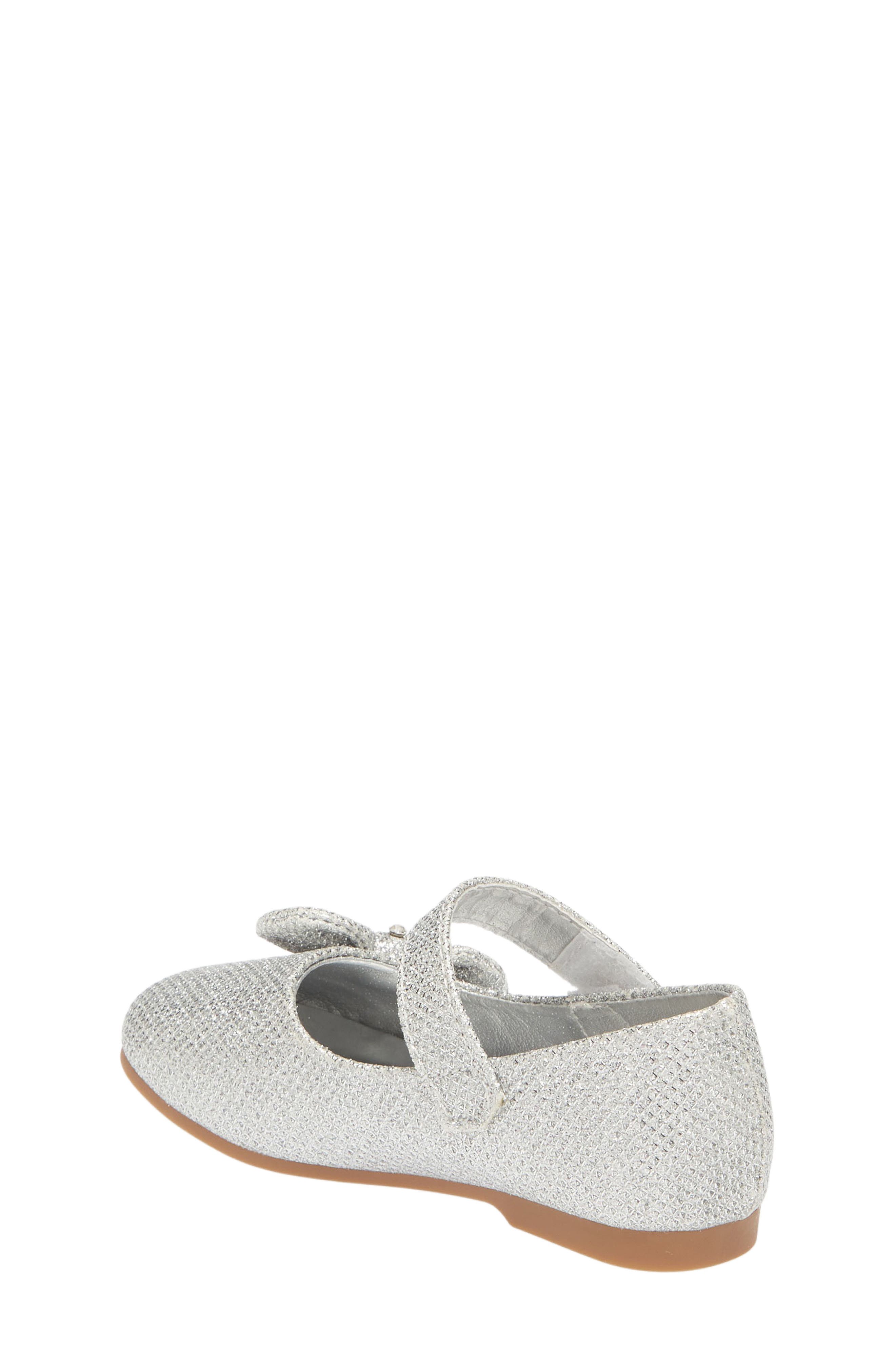 DREAM PAIRS Kids' Angel Crystal Bow Mary Jane, Alternate, color, Silver