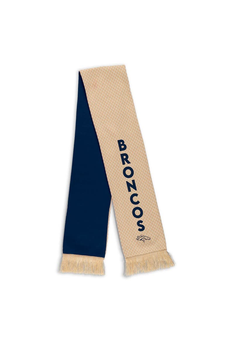 Women's WEAR by Erin Andrews Denver Broncos Tonal Microcheck Scarf & Glove Set, Alternate, color, Tan
