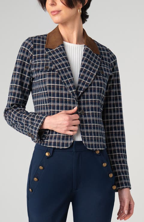 Cropped Tartan Blazer