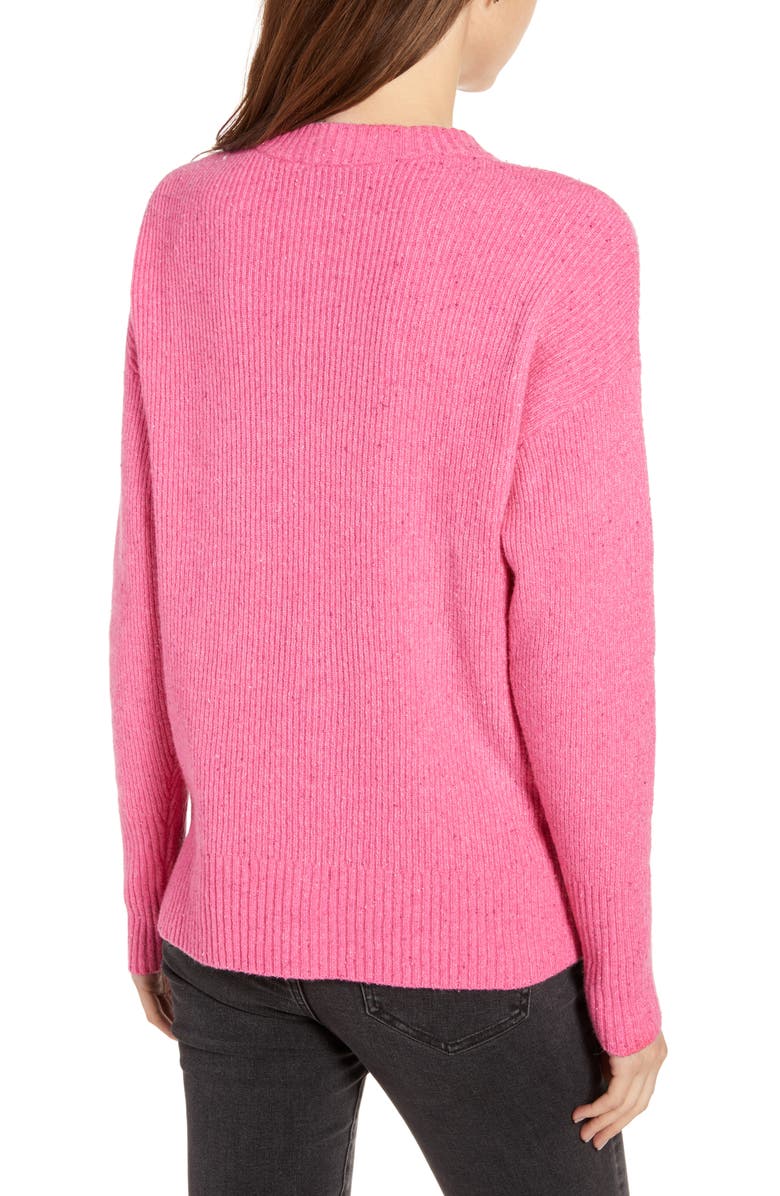 Something Navy Flecked Crewneck Sweater, Alternate, color, 