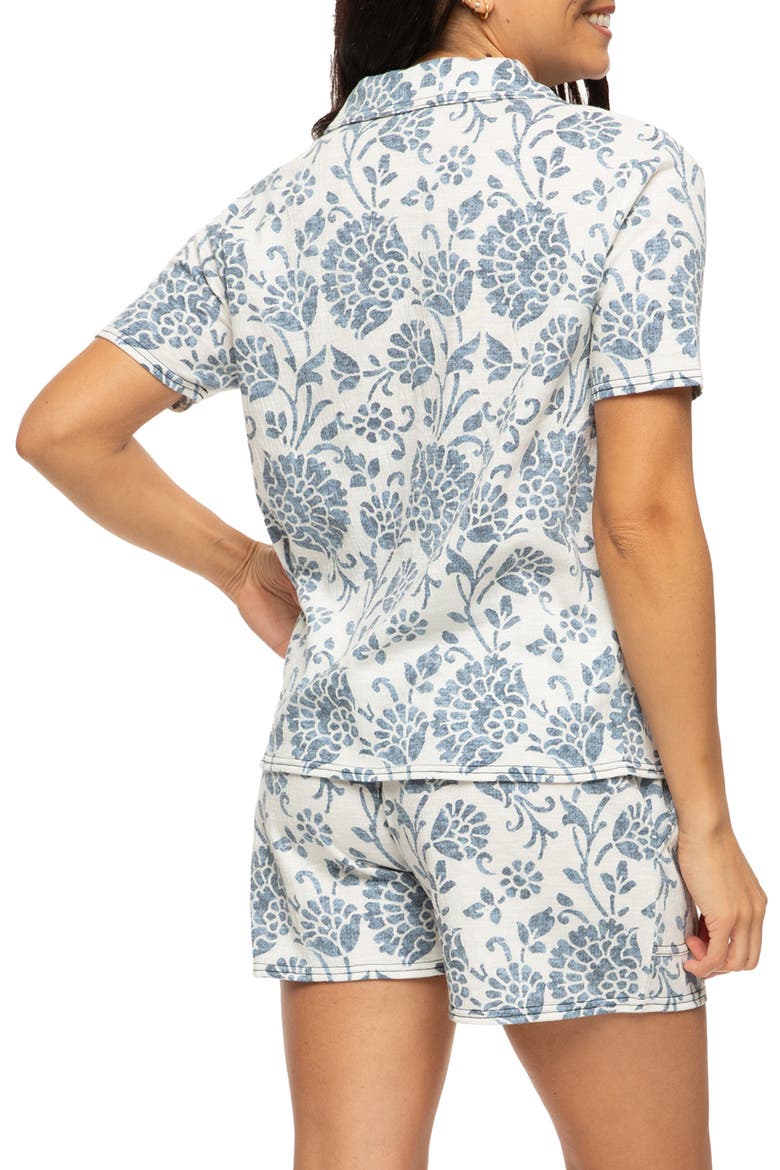 Josephine Crinkled Jersey Short Pajamas, Alternate, color, DISTRESSED FLORAL PRINT