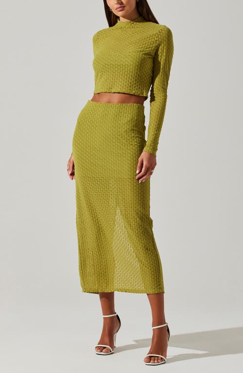 Astr The Label Indah Long Sleeve Crop Top In Green