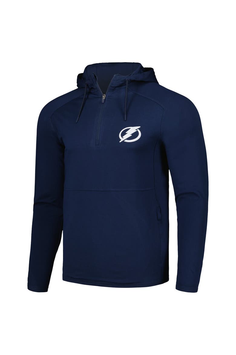 Men's Antigua Heather Navy Tampa Bay Lightning Spikes Raglan Quarter-Zip Hoodie, Alternate, color, Navy