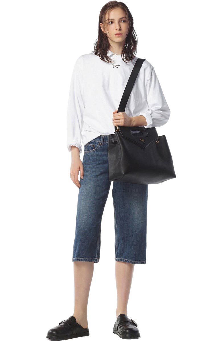 MCM Soft Diamond Shoulder Bag in Embossed Leather, Alternate, color,