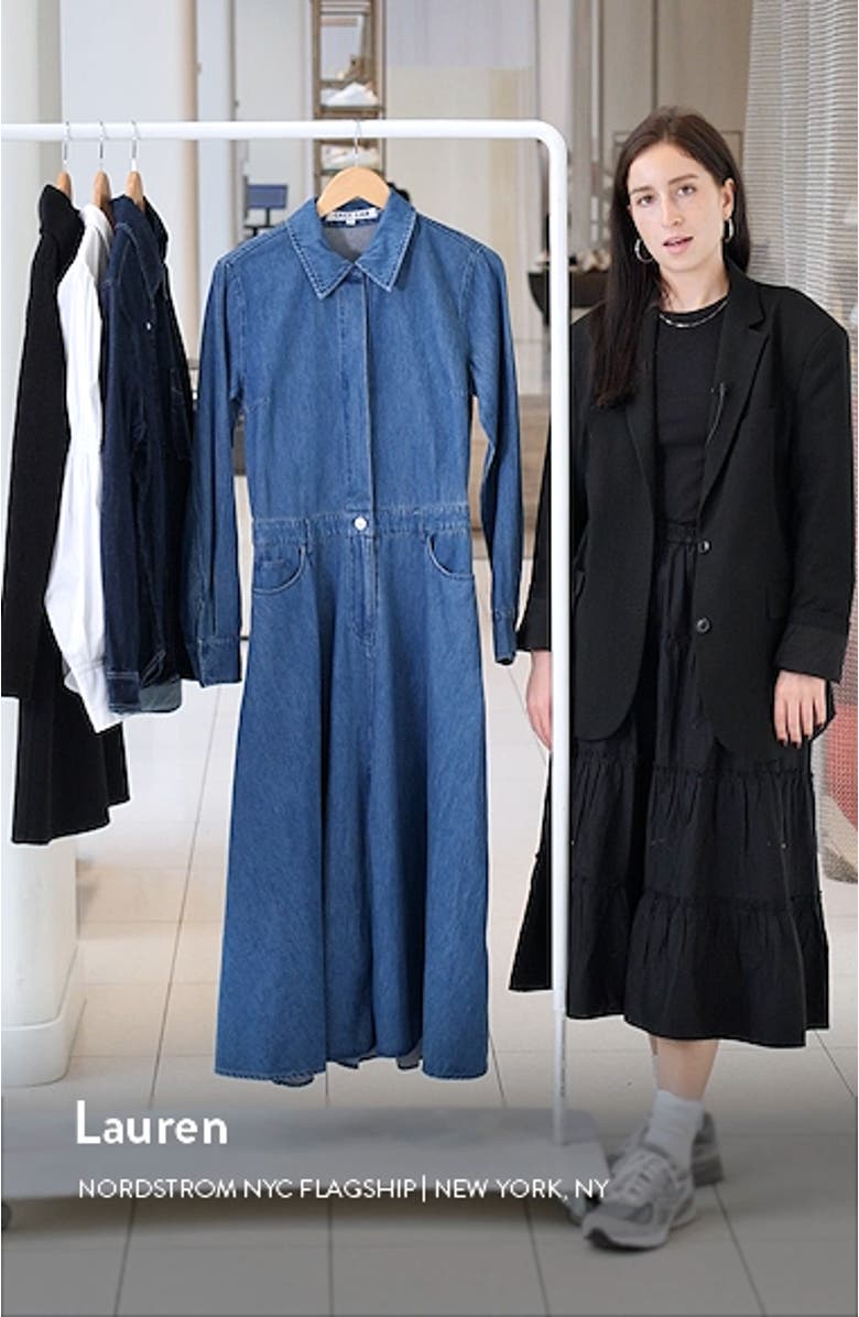 Long Sleeve Maxi Denim Shirtdress, sales video thumbnail