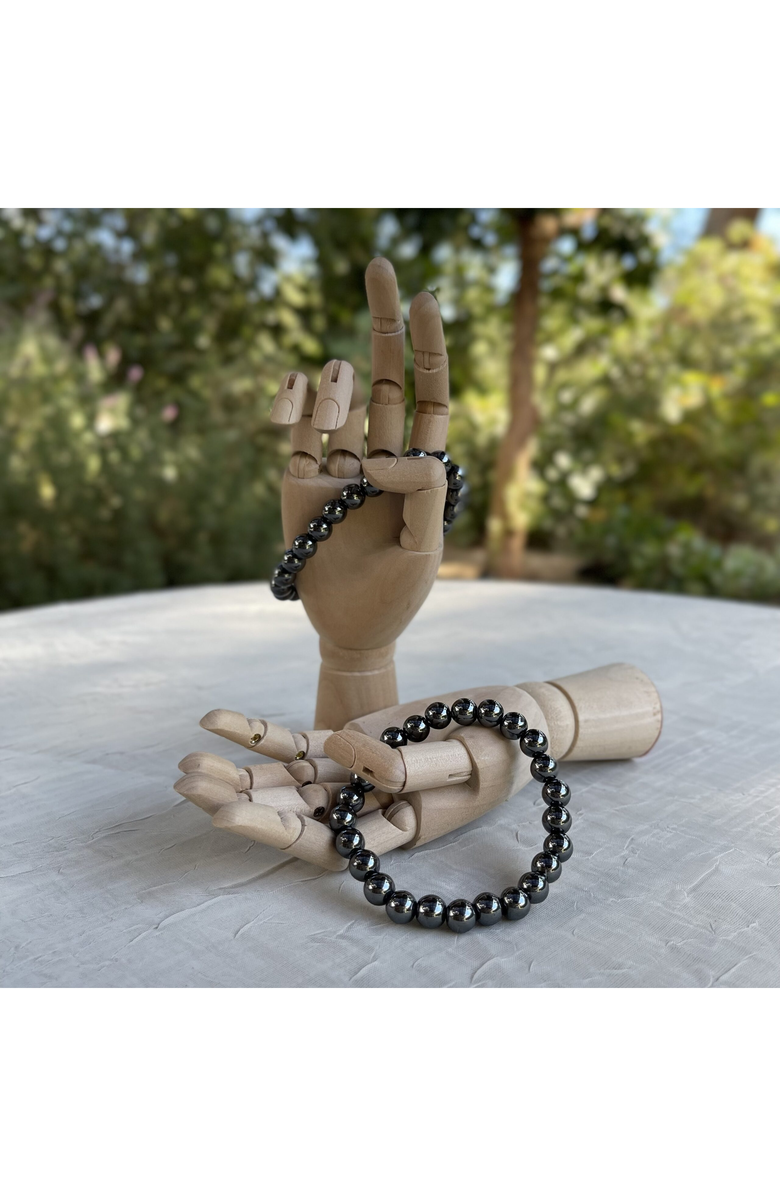 Humanist Beauty Crystal Healing Beaded Bracelet, Alternate, color, Hematite