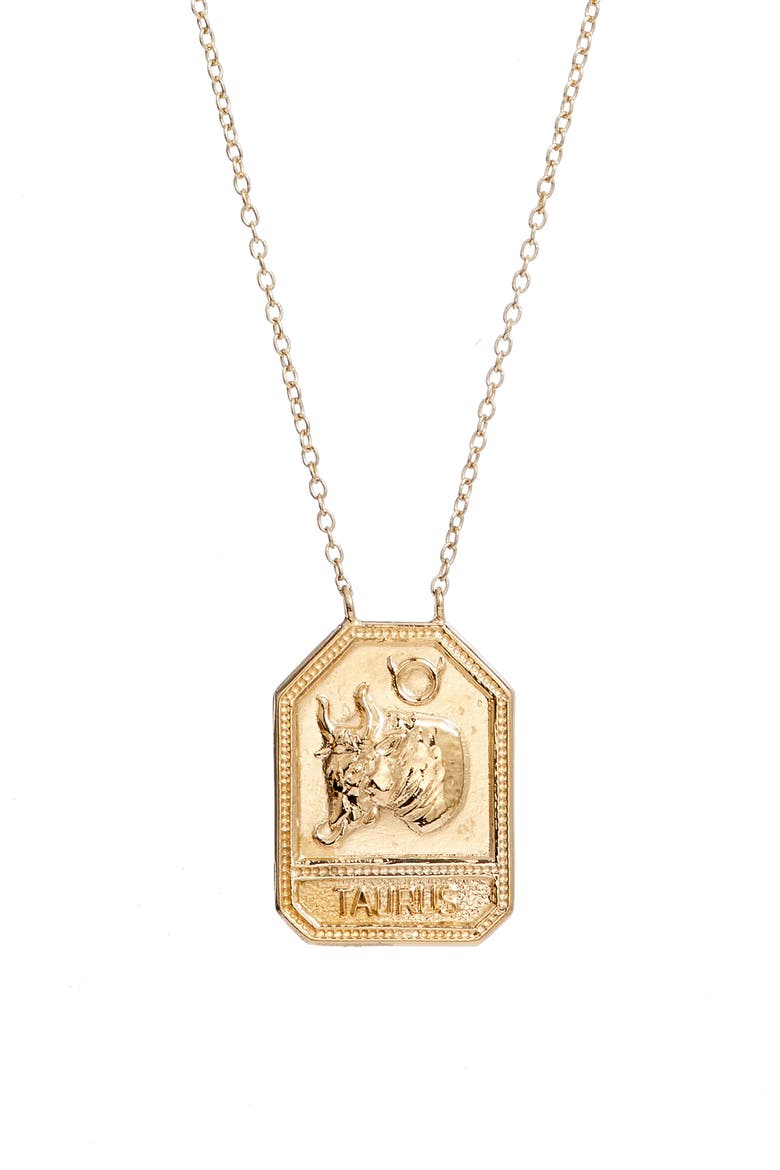 Kiana Zodiac Pendant Necklace, Alternate, color, TAURUS GOLD