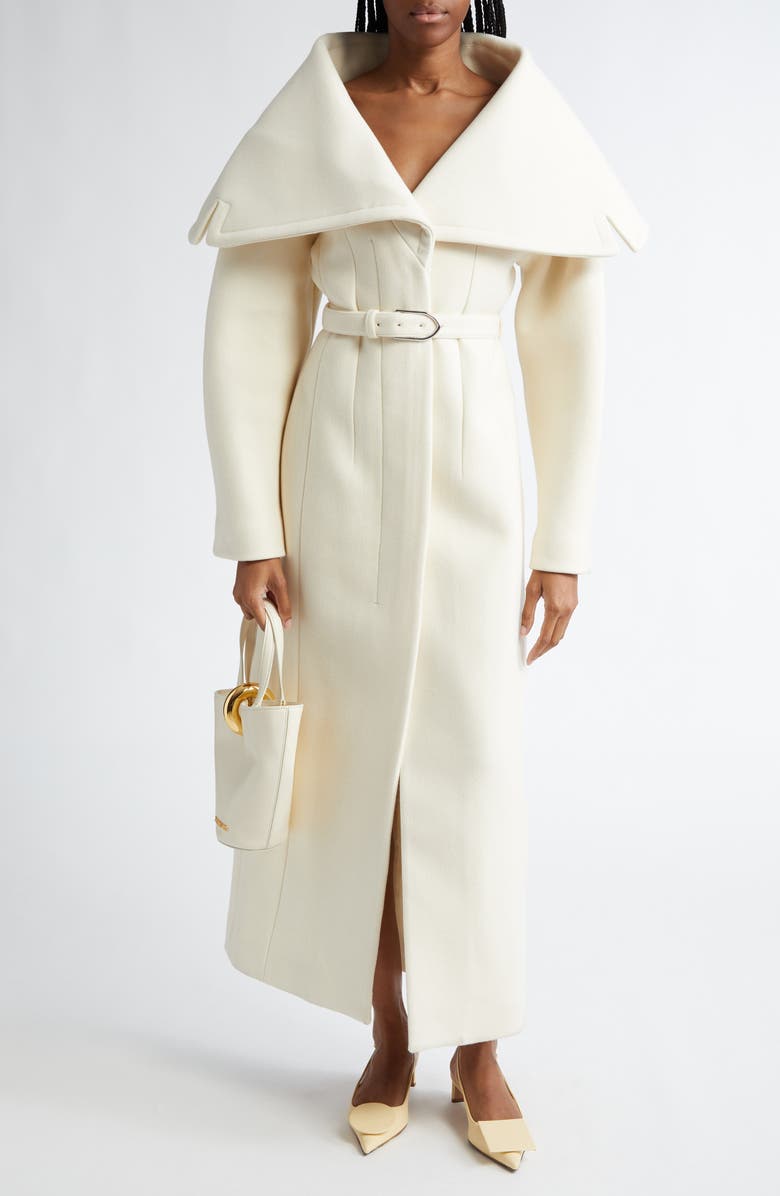 Jacquemus Le Manteau Caruso Belted Wool Coat, Alternate, color, 