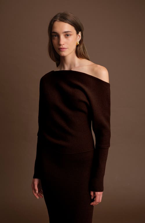 Deluc Elijah One-shoulder Long Sleeve Midi Sweater Dress In Multi