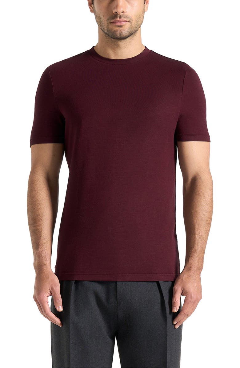 Manière De Voir Fitted Luxe T-Shirt, Alternate, color, Wine Red