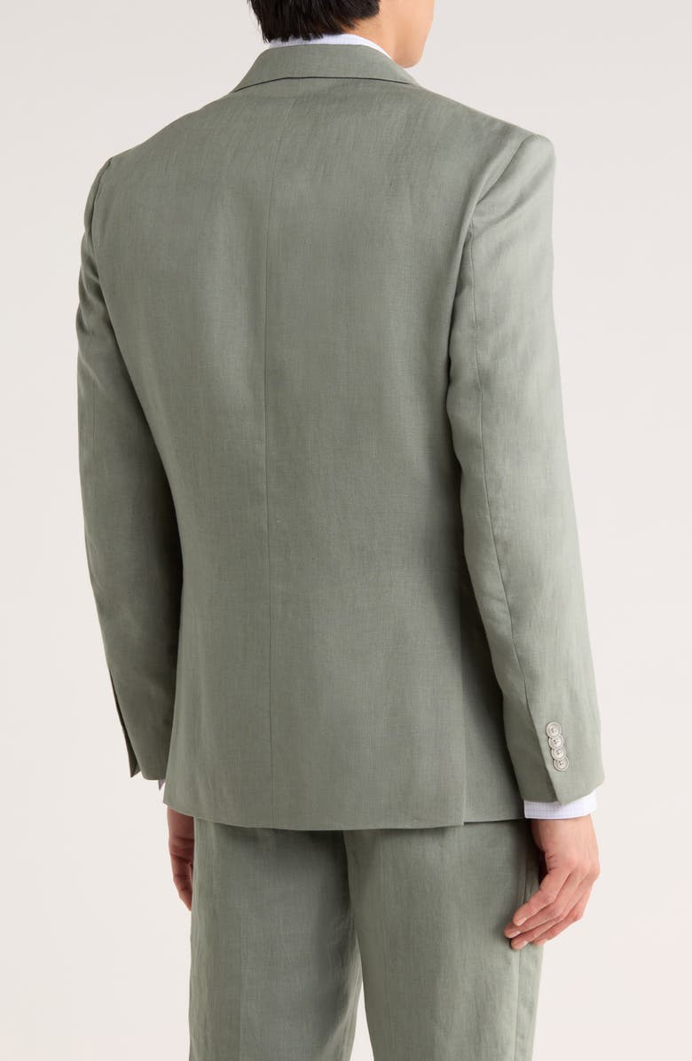 Tommy Hilfiger Two Button Notch Lapel Woven Linen Sport Coat, Alternate, color, Sage Plain