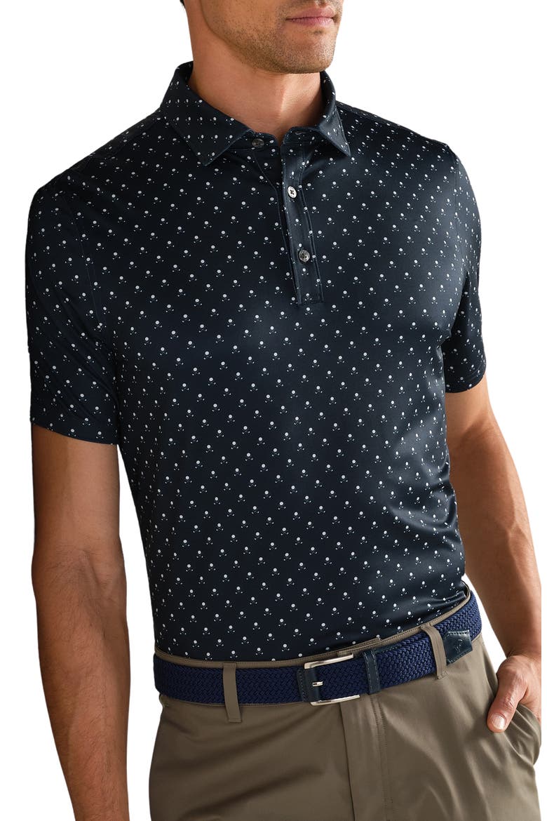 Drive Time Performance Polo, Main, color, TRUE NAVY/ WHITE CLUB PRINT