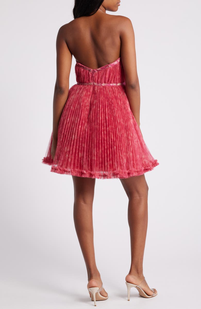 Hutch Pleated Strapless Minidress, Alternate, color, Fuchsia