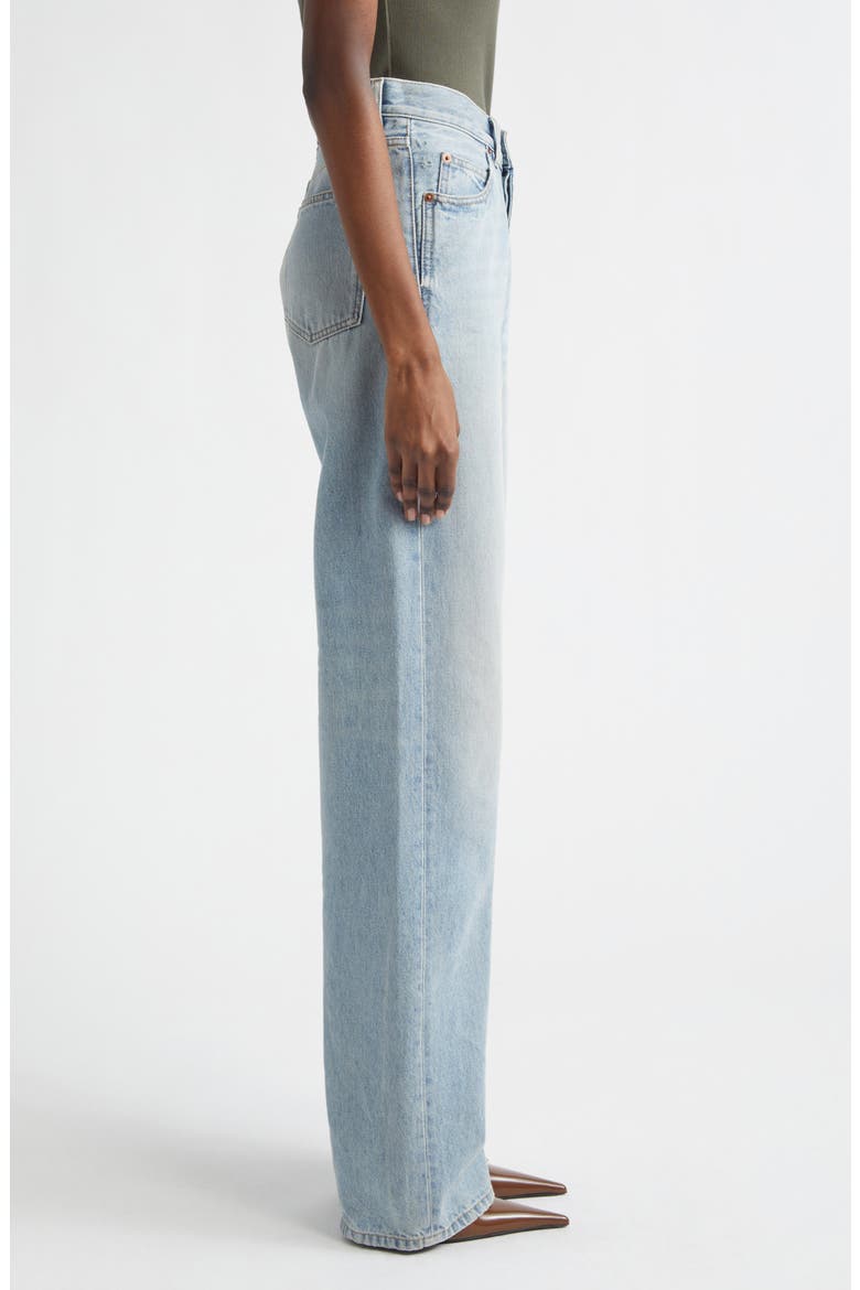 Long V-Waist Denim Wide Leg Jeans, Alternate, color, MICHIGAN BLUE