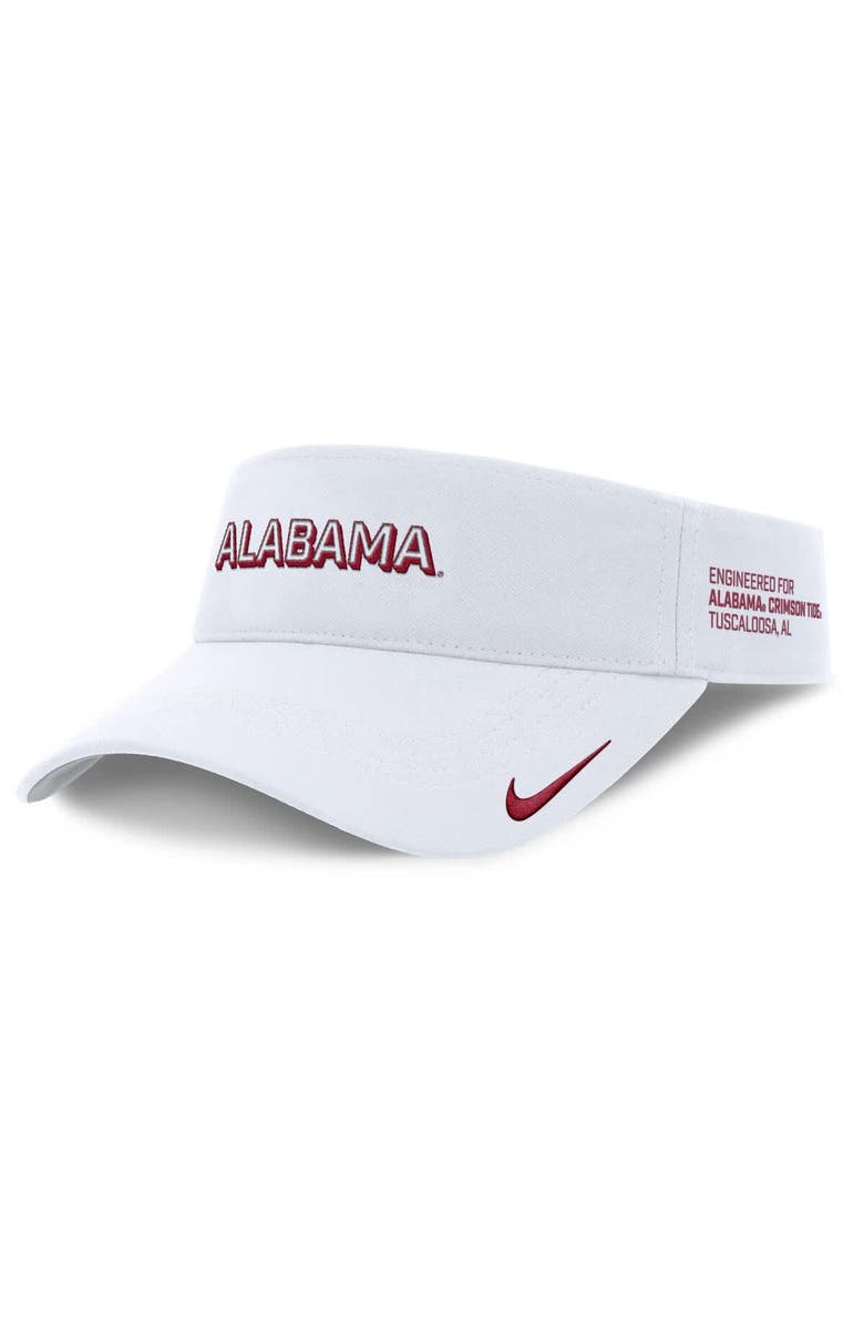Nike Men's Nike White Alabama Crimson Tide 2025 On-Field Gameday Performance Ace Adjustable Visor, Main, color,