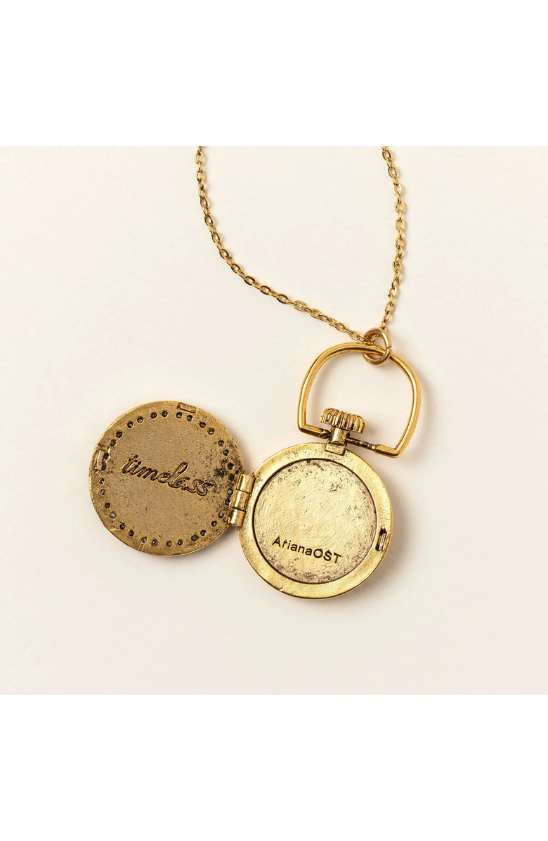 Uncommon Goods 1111 Locket by Ariana Ost, Alternate, color, Gold With Crystals