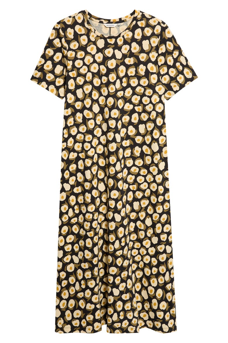 Pisteinen Pikku Vikuri Cotton T-Shirt Dress, Alternate, color, BEIGE/ BLACK/ OLIVE GREEN