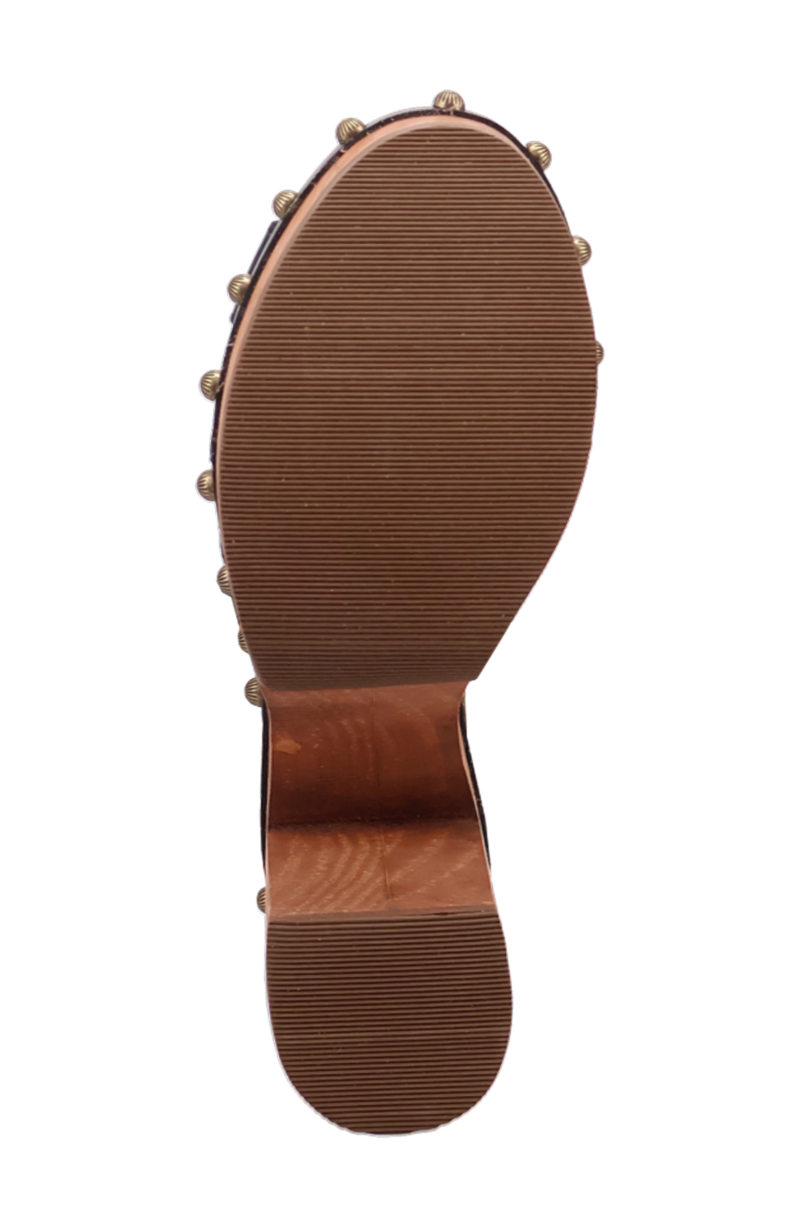 Dingo Lotus Ankle Strap Platform Sandal, Alternate, color, Black