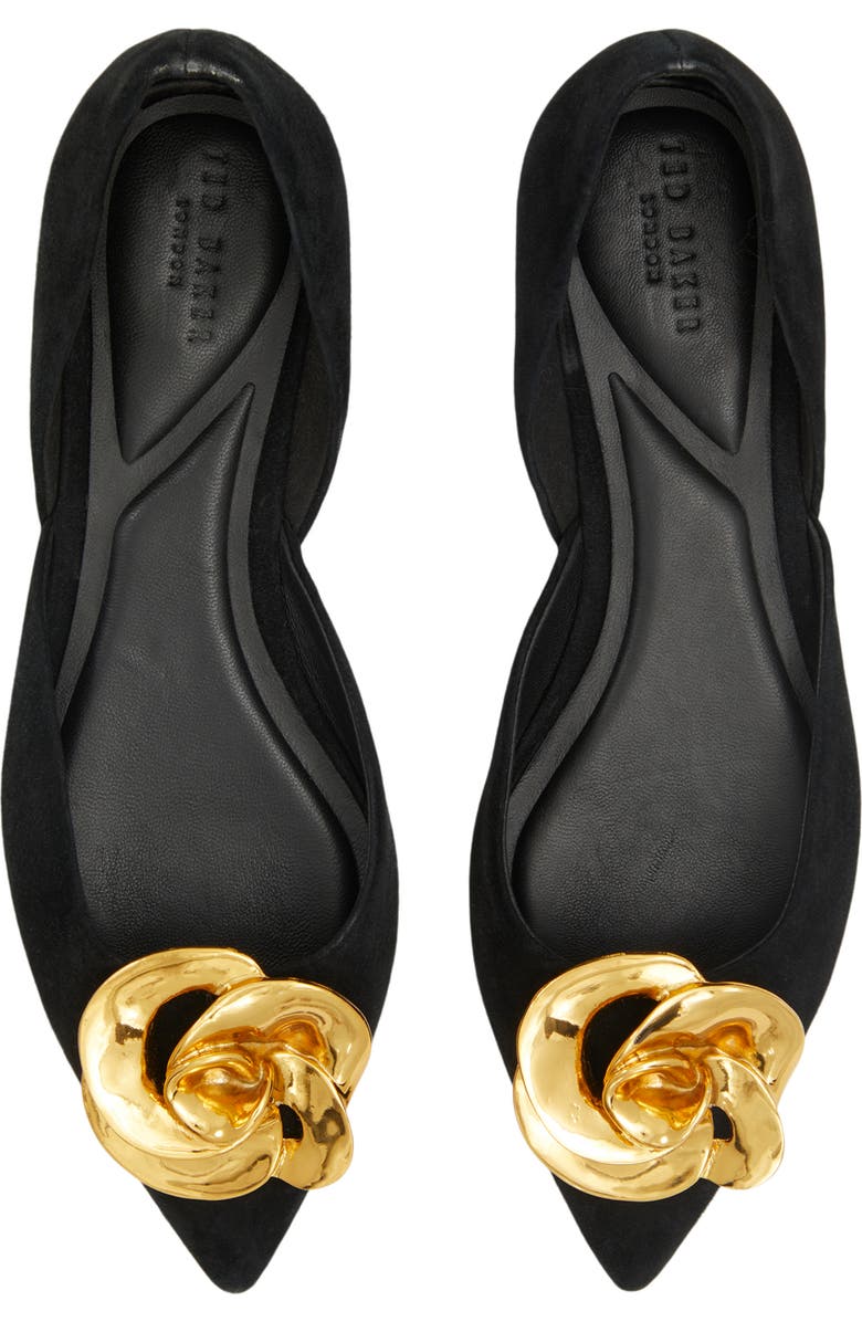Ted Baker London Emma Rose Half d'Orsay Pointed Toe Leather Flat, Alternate, color,