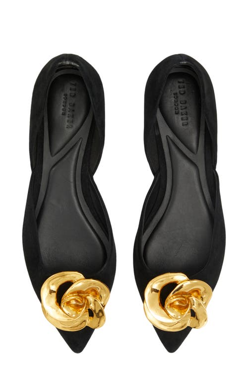 Ted Baker London Emma Rose Half D'orsay Pointed Toe Leather Flat In Black