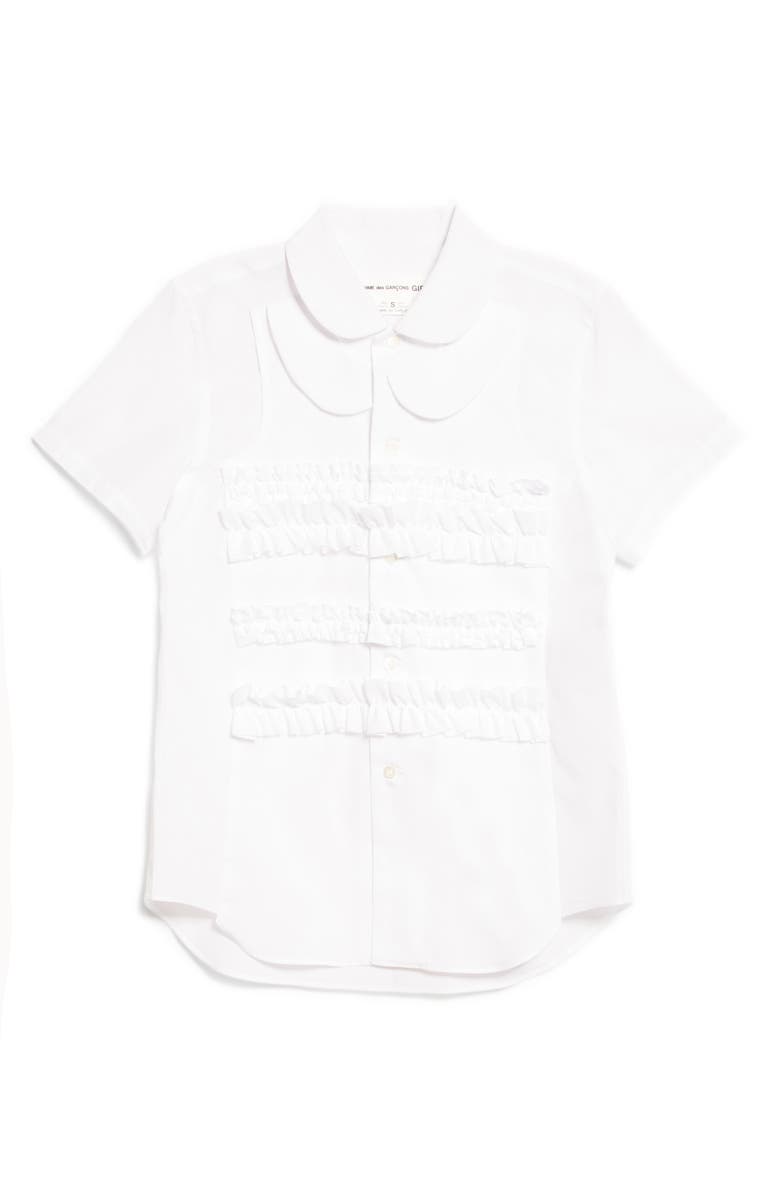 Comme des Garçons Girl Short Sleeve Cotton Shirt, Alternate, color, 