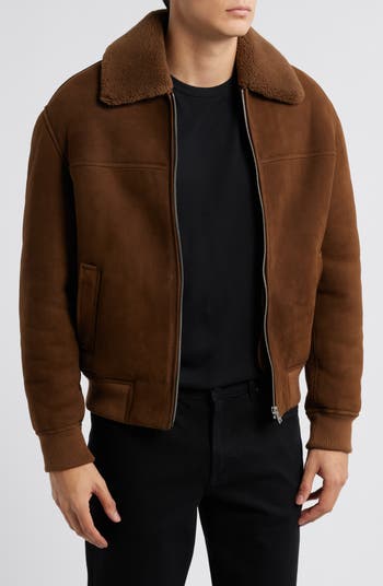 【DEARMINE】Burke Suede Jacket FRAME Suede & Genuine Shearling Bomber Jacket | Nordstrom