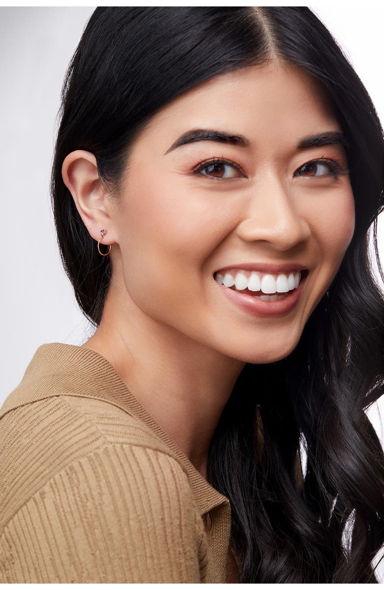 Bony Levy 14K Gold Amethyst Hoop Earrings, Alternate, color, 