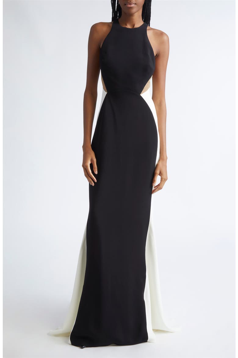 Miracle Colorblock Gown, Main, color, BLACK