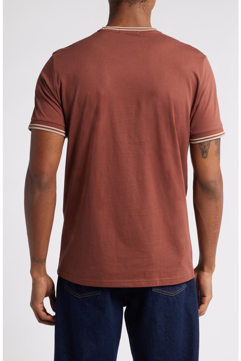 Contrast Trim T-Shirt, Alternate, color, WHISKY BROWN / PORRIGE MARL