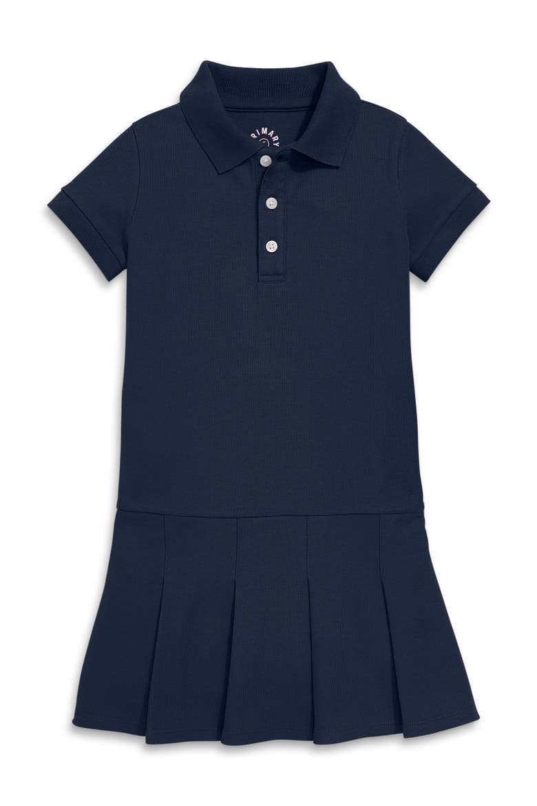 Kids Short Sleeve Pique Polo Dress, Main, color, Dark Navy