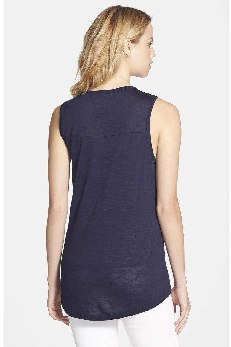 Lace Bib Henley Top, Alternate, color, NAVY PEACOAT