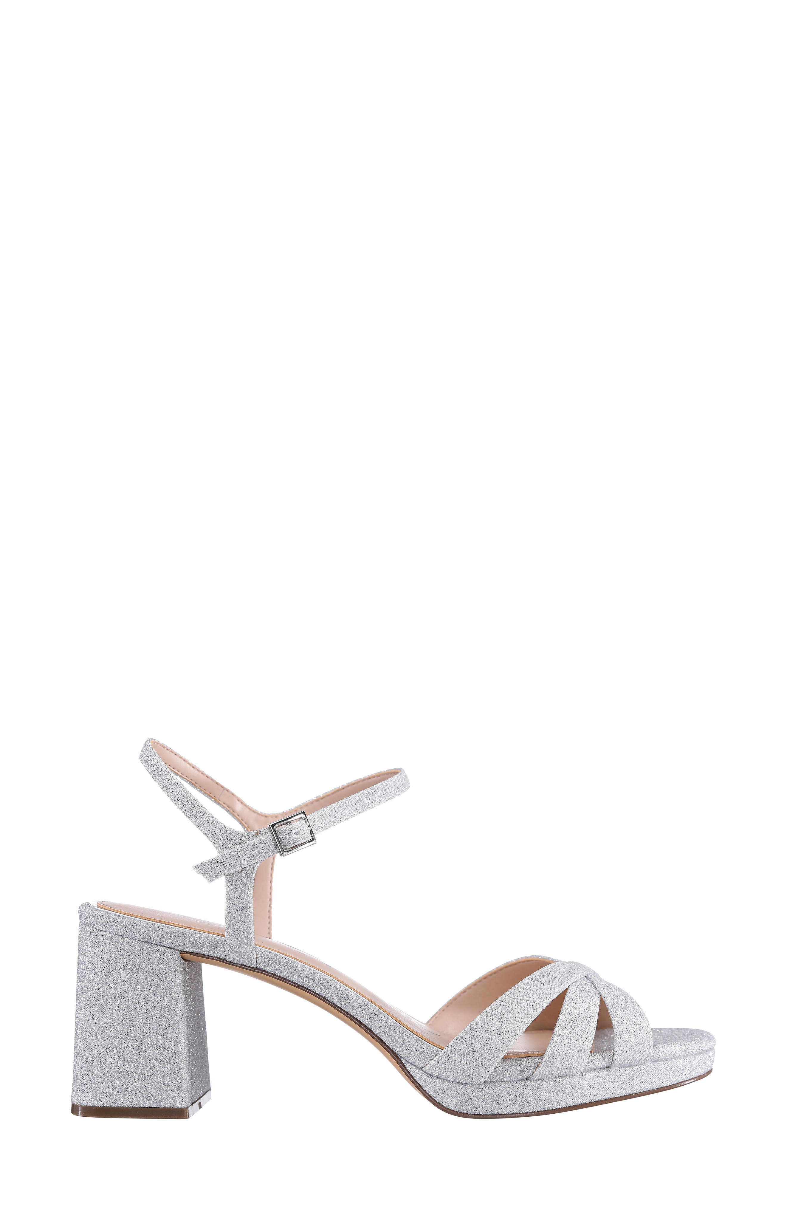 Bevlyn Block Heel Sandal, Alternate, color, SILVER