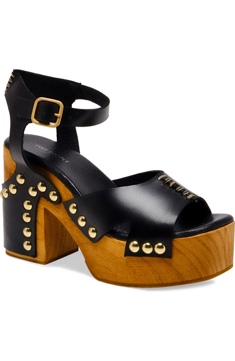 Free People Cecily Ankle Strap Platform Sandal, Main, color, Black