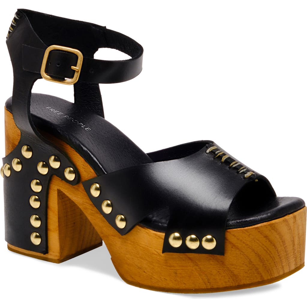 Free People Cecily Ankle Strap Platform Sandal In Black