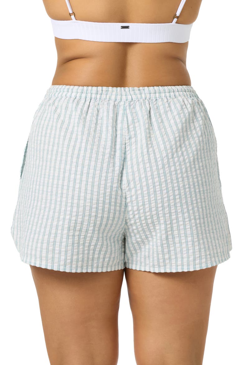Millie Cotton Seersucker Cover-Up Shorts, Alternate, color, WINTER WHITE