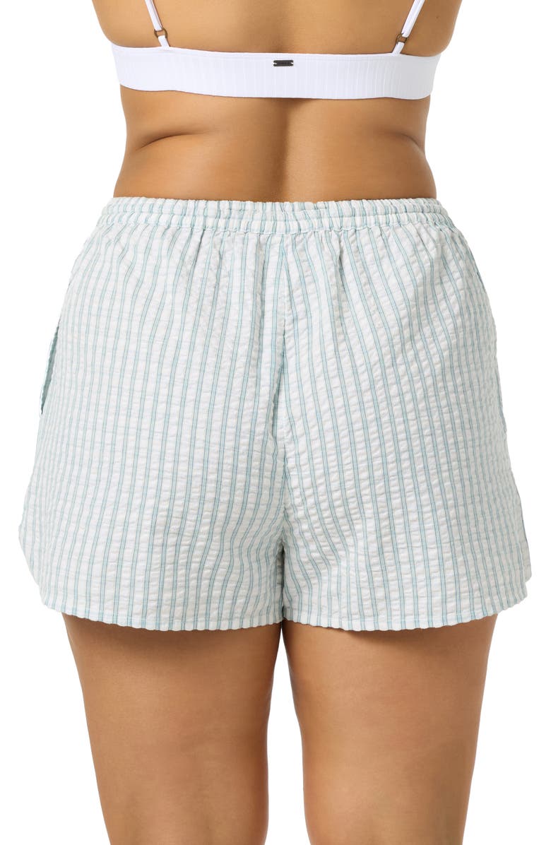 O'Neill Millie Cotton Seersucker Cover-Up Shorts, Alternate, color, Winter White