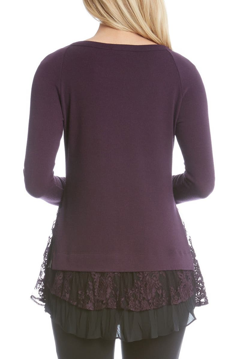 Karen Kane Lace Inset Sweater, Alternate, color, 
