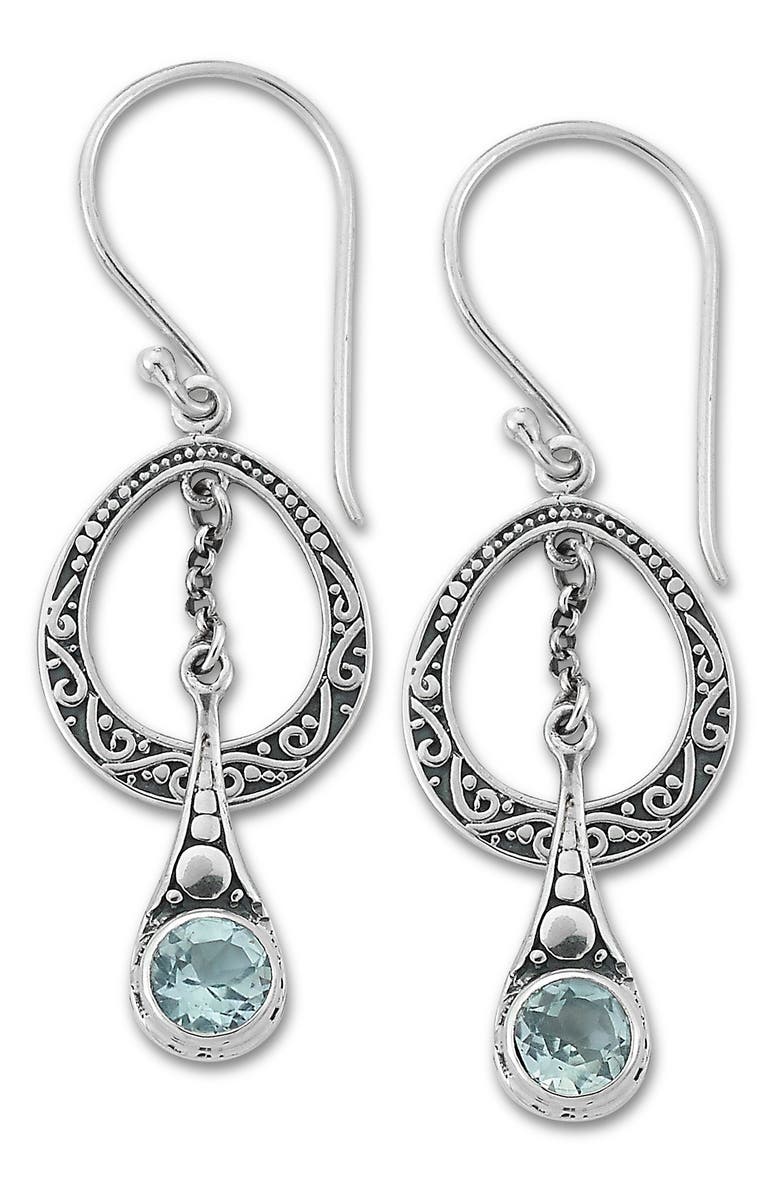 SAMUEL B. Blue Topaz Drop Earrings, Main, color, 