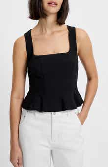 French Connection Azra Peplum Twill Tank