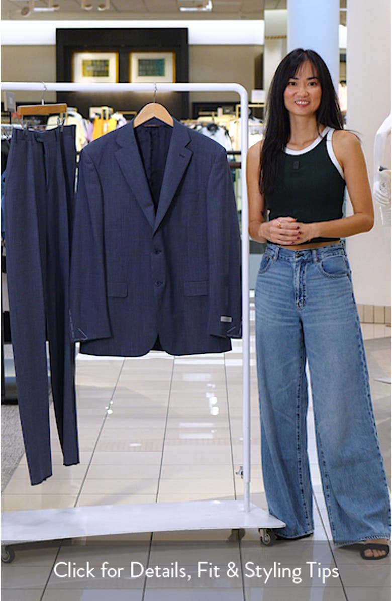 Siena Regular Fit Blue Mélange Wool Suit, sales video thumbnail