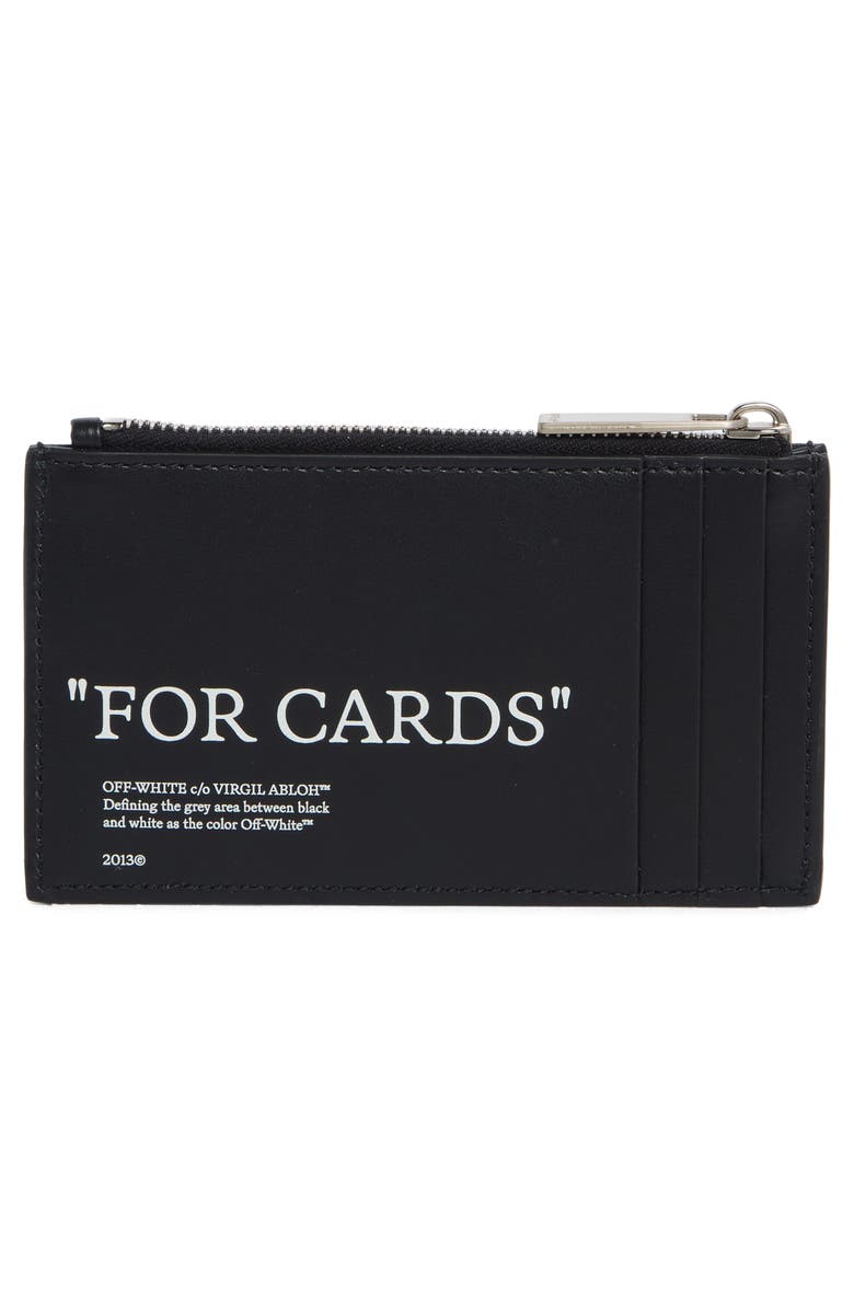 Off-White For Cards Leather Card Case, Alternate, color,