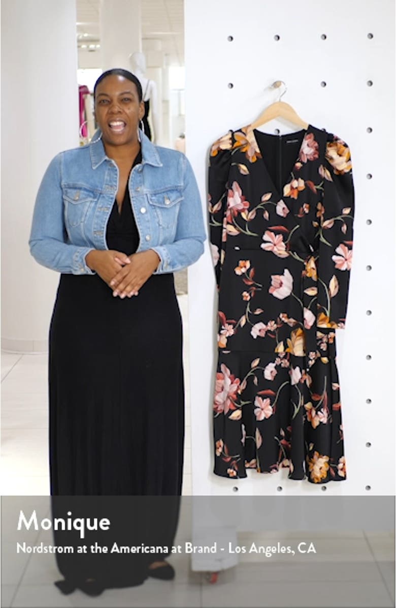 Long Sleeve Faux Wrap Dress, sales video thumbnail