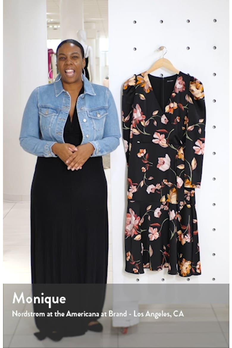 Long Sleeve Faux Wrap Dress video