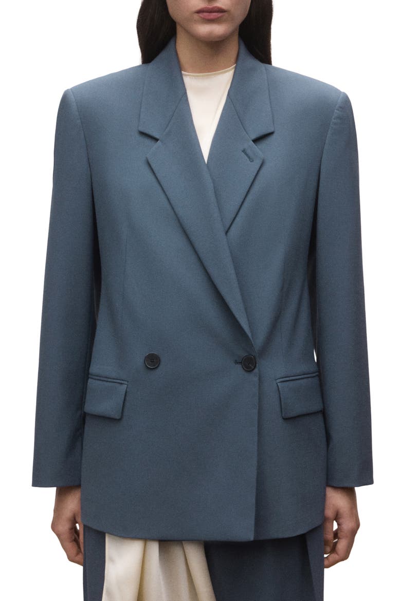 Double Breasted Suit Jacket, Main, color, BLUE