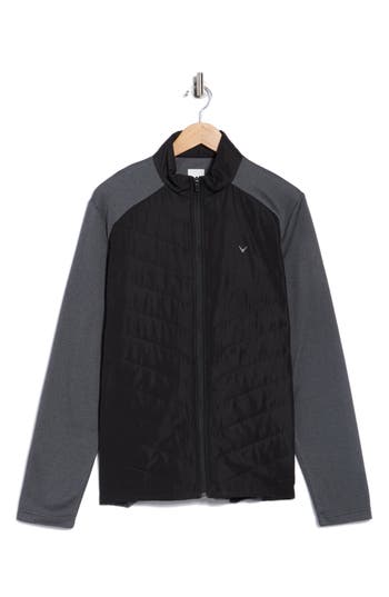 Callaway Full Zip Mixed Media Golf Jacket In Black